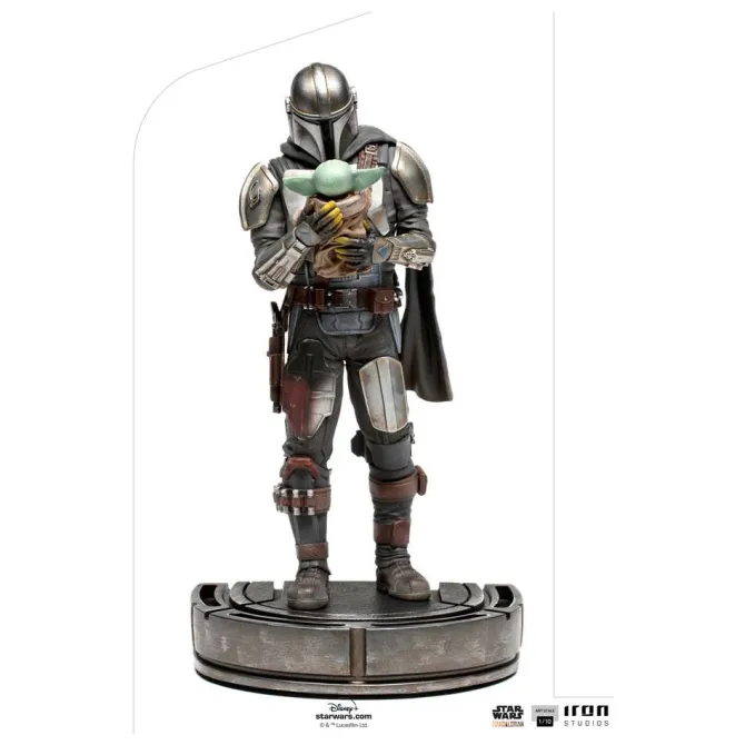 Star Wars The Mandalorian - Mandalorian & Grogu Statue / Art Scale: Iron Studios