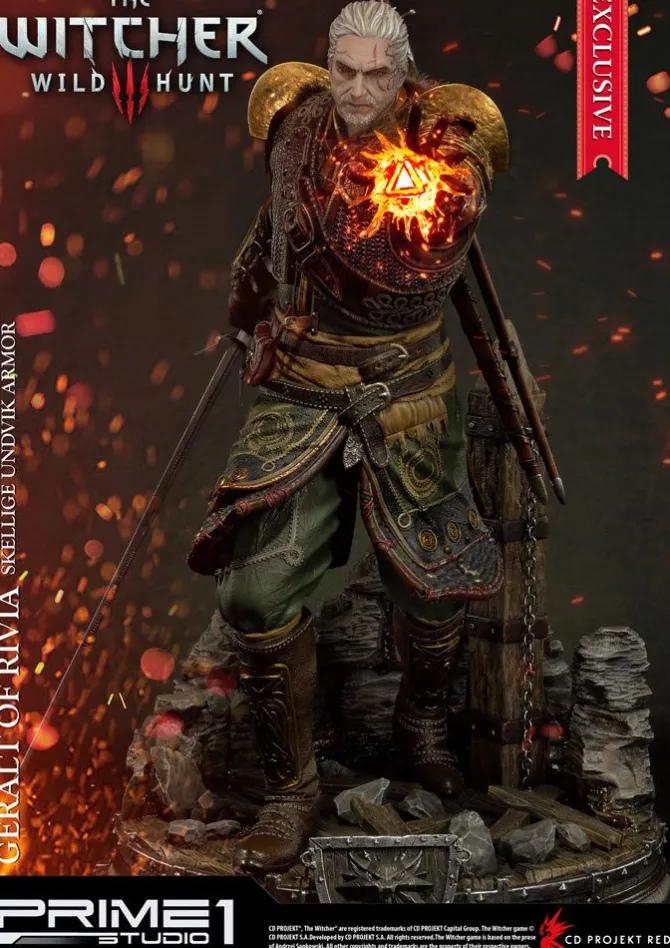 Witcher 3 Wild Hunt - Geralt of Riva Statue - Skellige Undvik Armor Exclusive: Prime 1 Studio