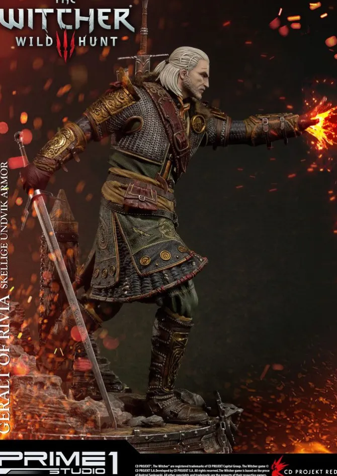 Witcher 3 Wild Hunt - Geralt of Riva Statue - Skellige Undvik Armor : Prime 1 Studio
